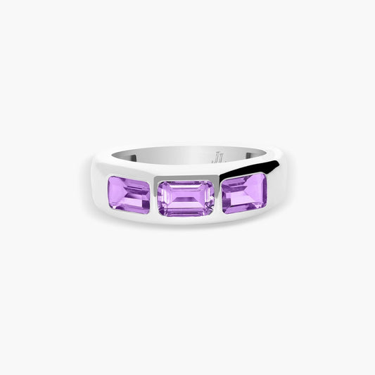 Anillo de plata 1ª ley amatista GLIMMERS
