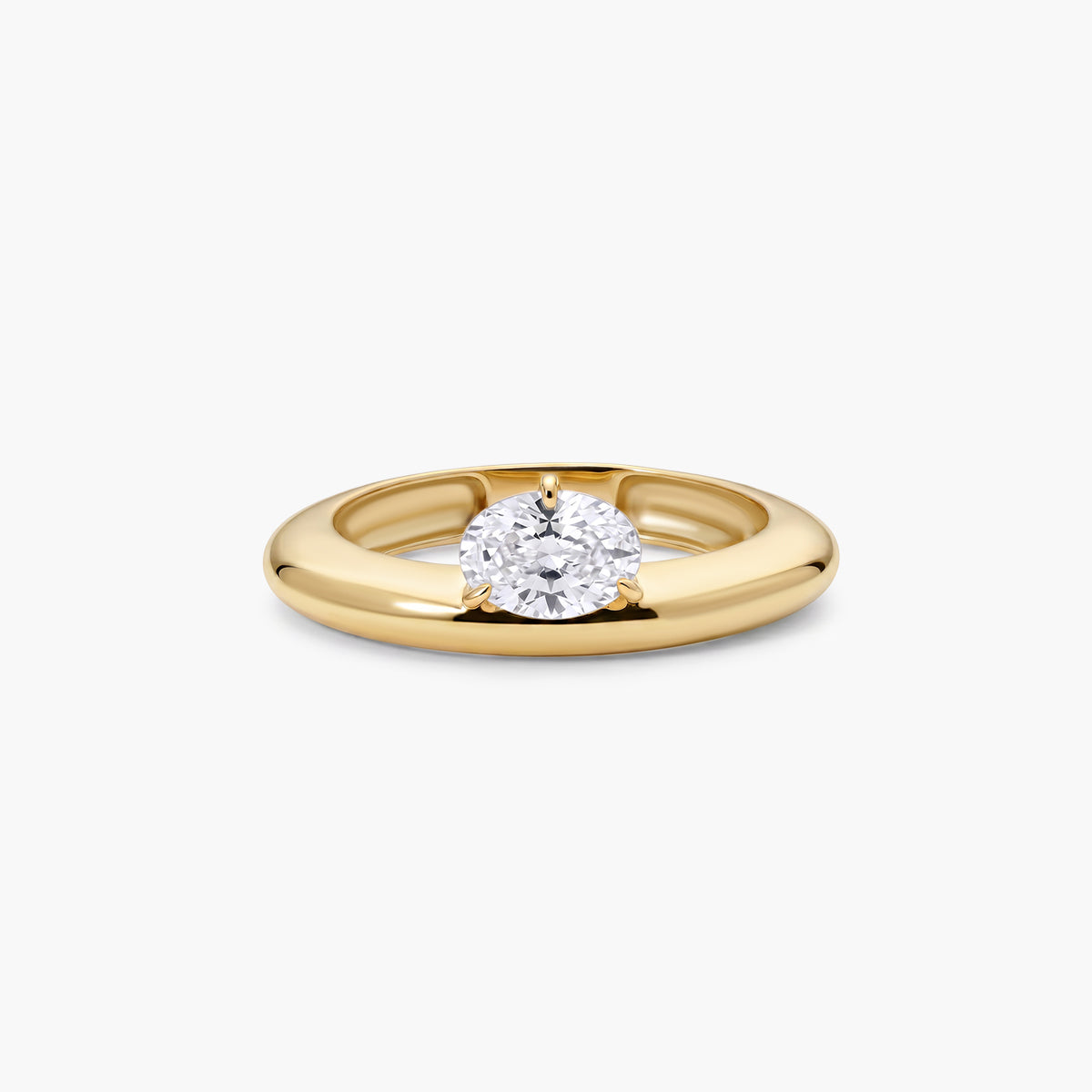 Anillo de plata 1ª ley con baño de oro 18K topacio blanco MONOLITH