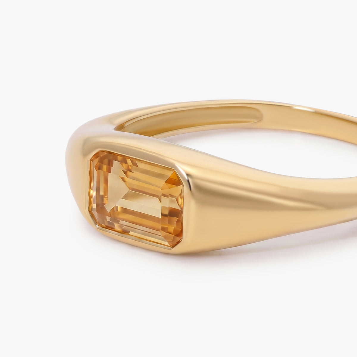 Anillo de plata 1ª ley con baño de oro 18K citrino BLOWN