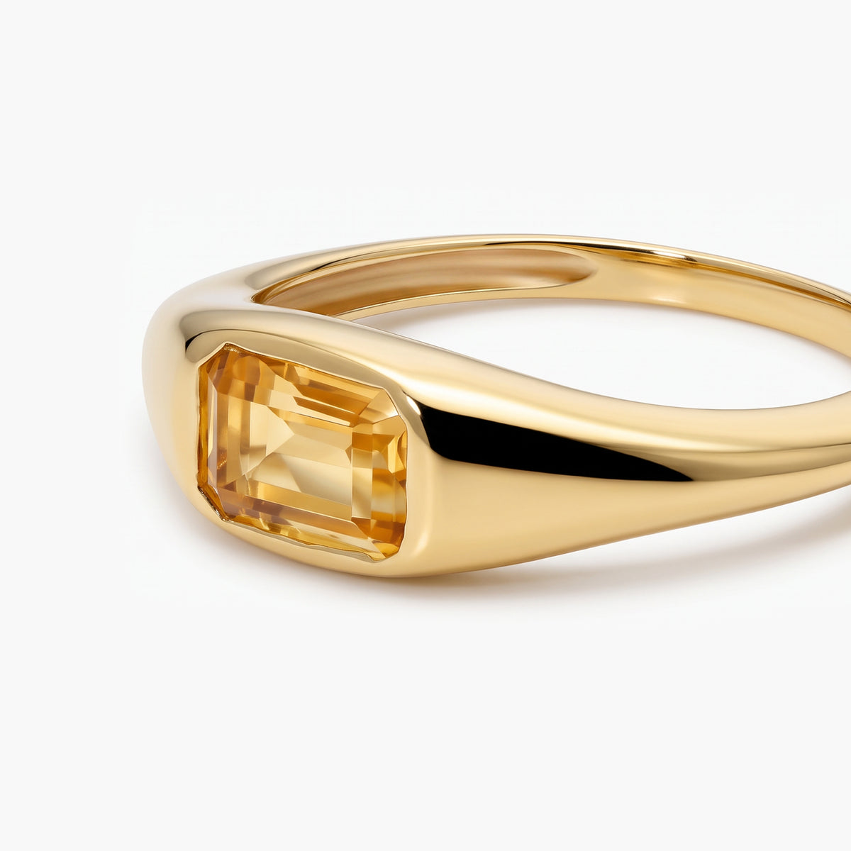 Anillo de plata 1ª ley con baño de oro 18K citrino BLOWN