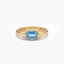 Anillo de plata 1ª ley con baño de oro 18K topacio azul BLOWN