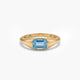 Anillo de plata 1ª ley con baño de oro 18K topacio azul BLOWN
