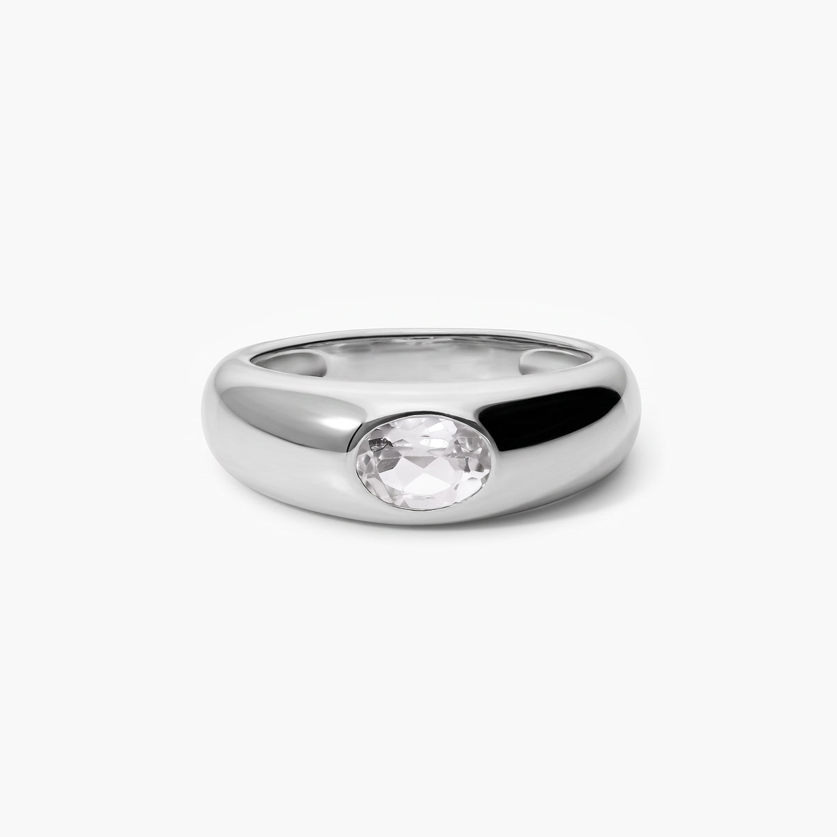 Anillo de plata 1ª ley topacio blanco GLIMMERS