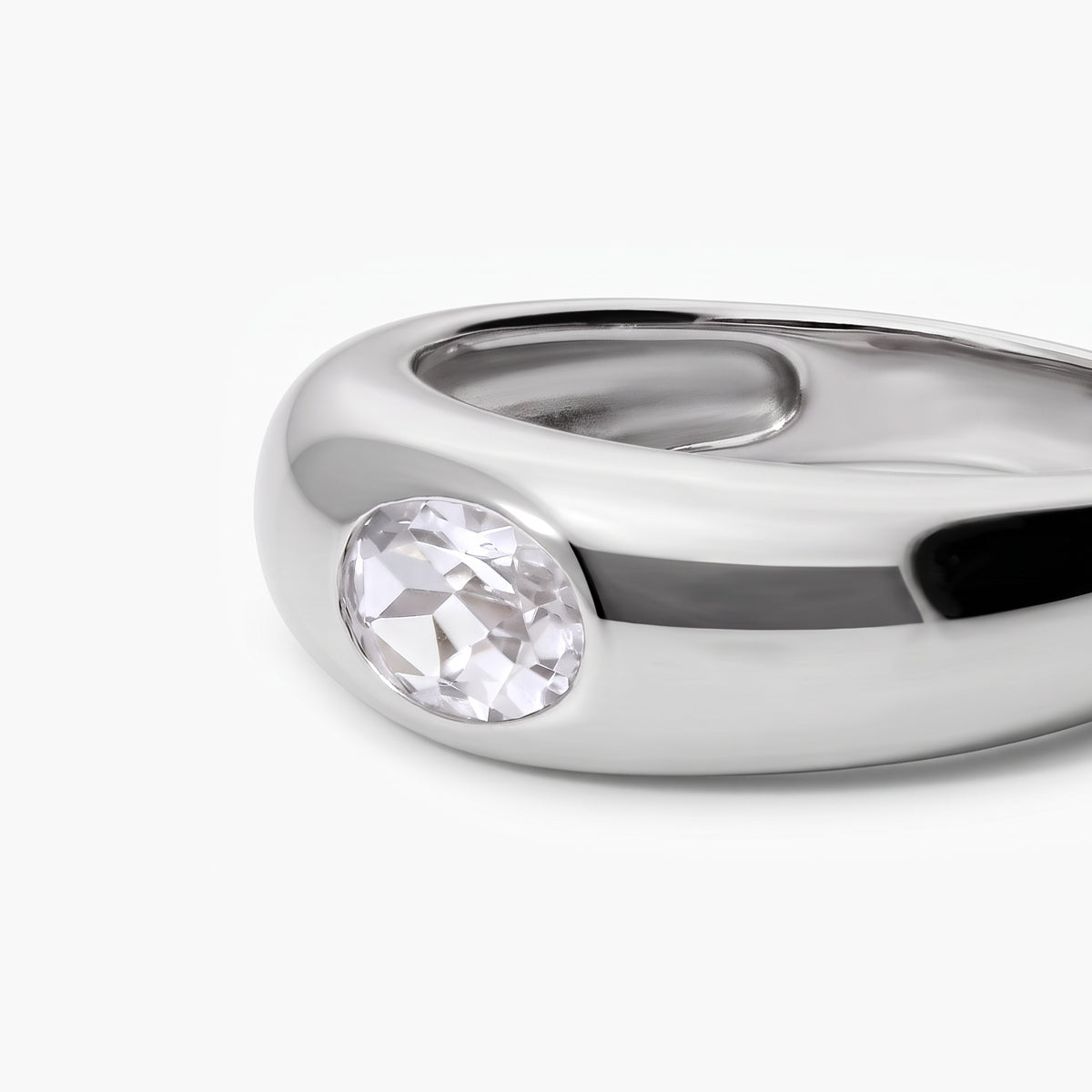 Anillo de plata 1ª ley topacio blanco GLIMMERS