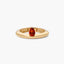 Anillo de plata 1ª ley con baño de oro 18K citrino forma lágrima MONOLITH