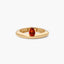 Anillo de plata 1ª ley con baño de oro 18K citrino forma lágrima MONOLITH