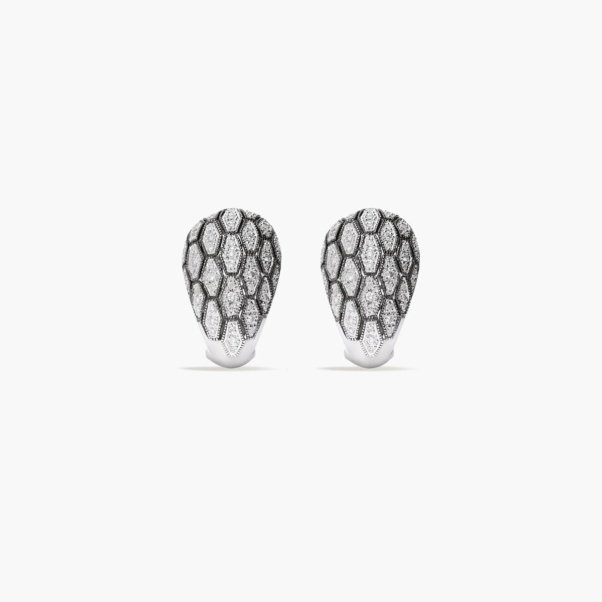 Pendientes de oro blanco 18K diamante natural 1.35 ct. 23 MIDNIGHT SERPENT