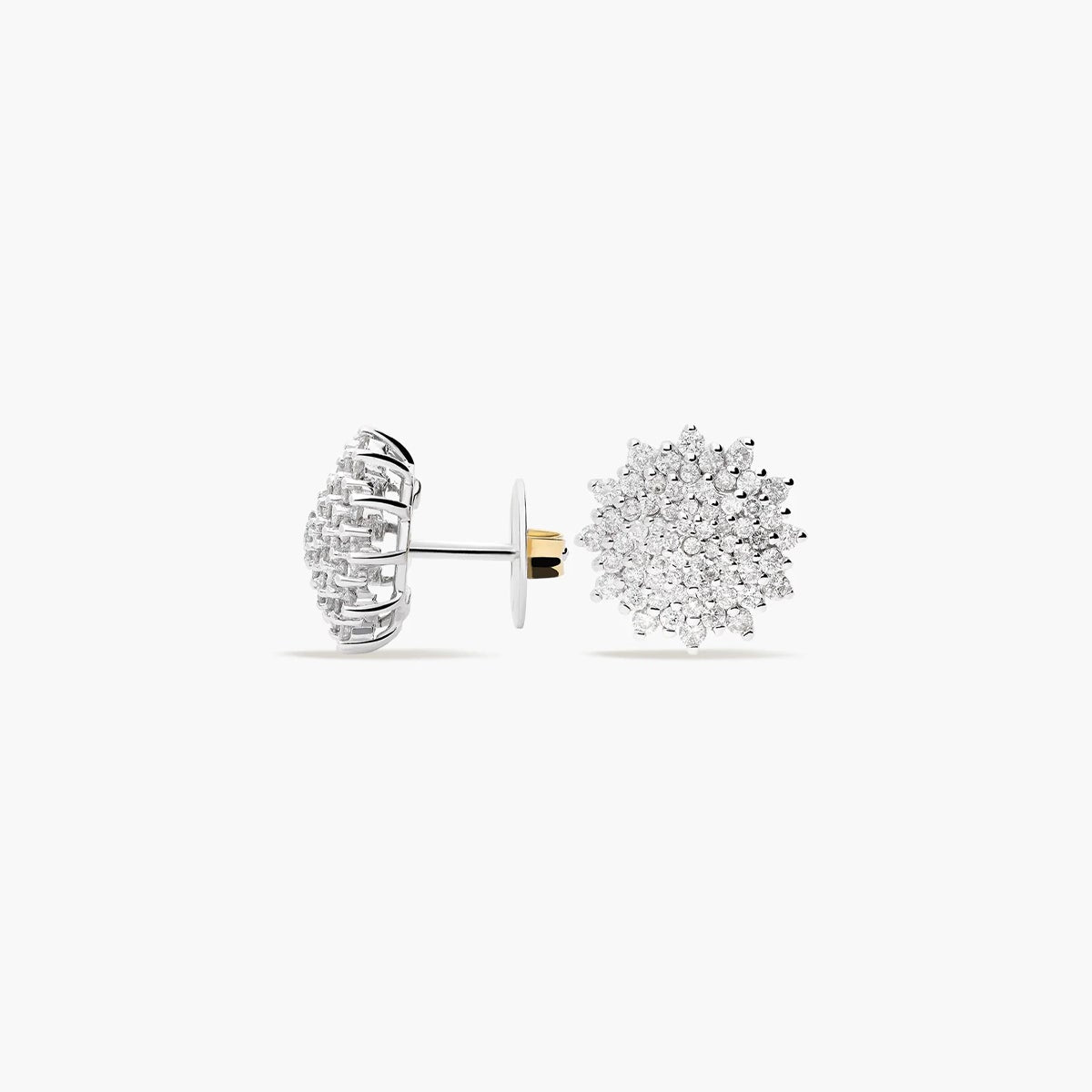 Pendientes de oro bicolor 18K diamante natural 2.11 ct. 15 mm DYNASTY