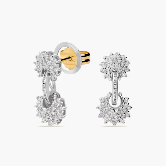 Pendiente diamante natural oro 18 quilates