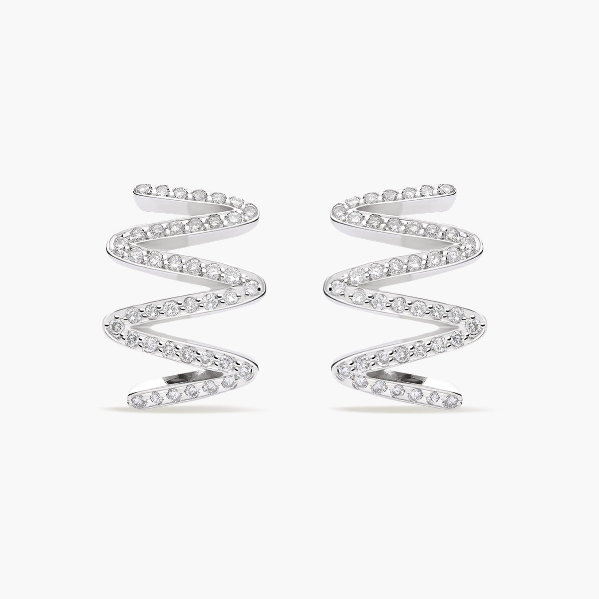 Pendientes de oro blanco 18K diamante natural 0.70 ct. 18 mm HEARTBEAT