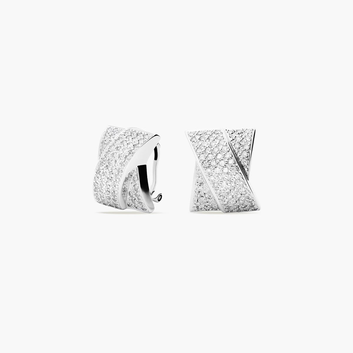 Pendientes de oro blanco 18K diamante natural 1.92 ct. 17 mm EVERETT
