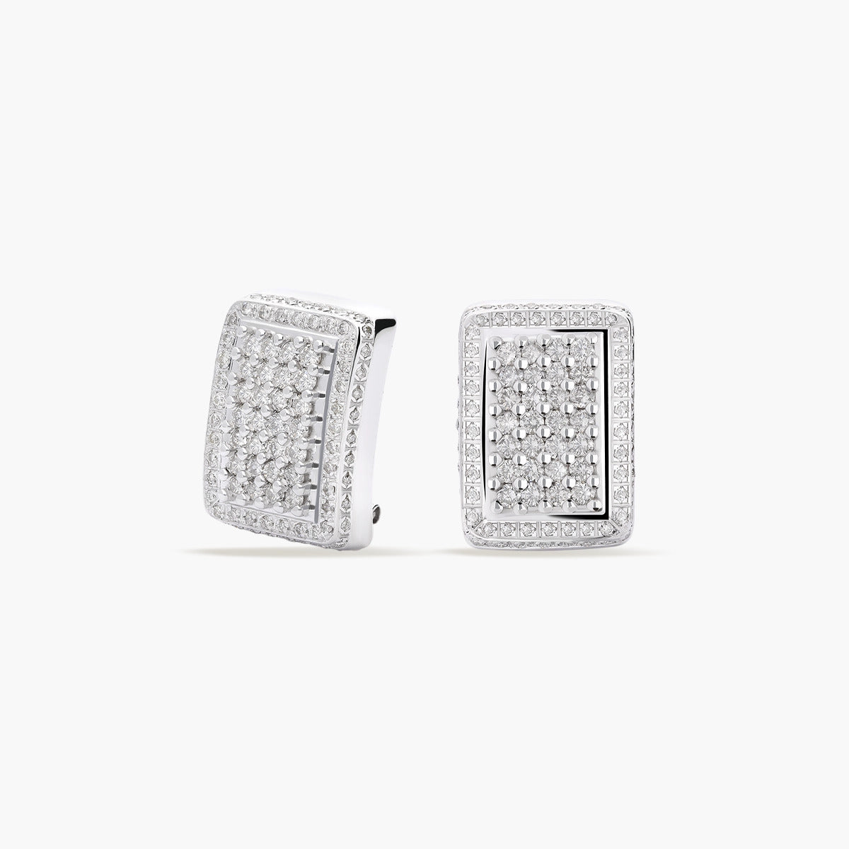 Pendientes de oro blanco 18K diamante natural 2.52 ct. 21 mm BRIDGE