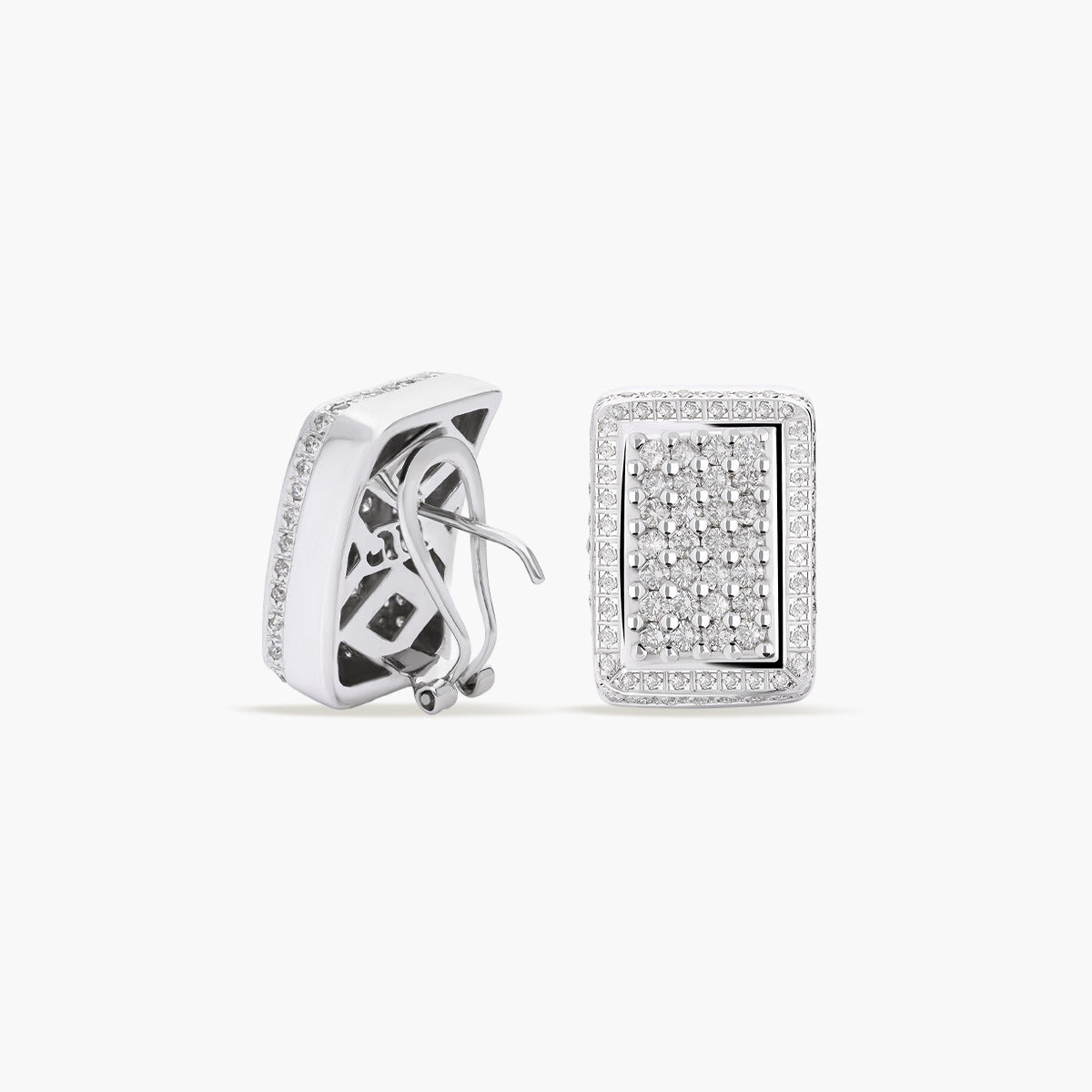 Pendientes de oro blanco 18K diamante natural 2.52 ct. 21 mm BRIDGE