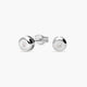 Pendientes redondos de oro blanco 18K diamante natural 0.05 ct. 4 mm