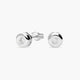 Pendientes redondos de oro blanco 18K diamante natural 0.10 ct. 5 mm