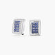 Pendientes de oro blanco 18K diamante natural 0.84 ct. zafiro 21 mm BRIDGE SAPPHIRE