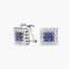 Pendientes de oro blanco 18K diamante natural 0.96 ct. zafiro BRIDGE SAPPHIRE
