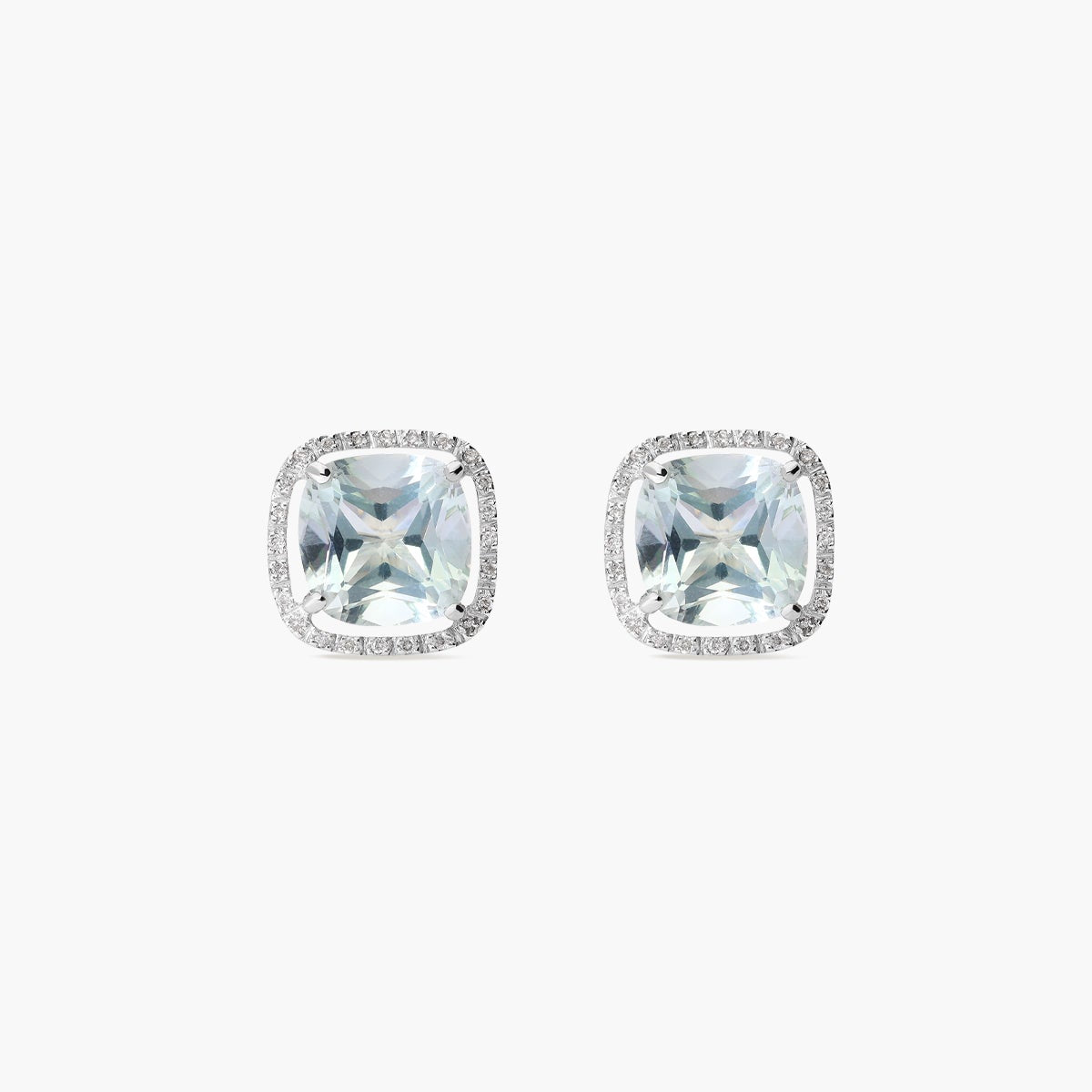 Pendientes de oro blanco 18K diamante natural 0.22 ct. 16 mm MIRAGE