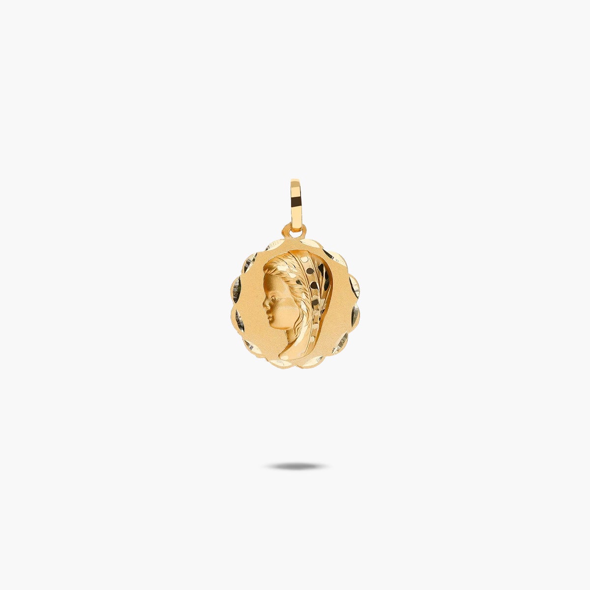 Medalla Virgen niña de oro 18K 16 mm