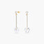 Pendientes largos corazón de oro 18K circonitas 30 mm