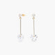 Pendientes largos corazón de oro 18K circonitas 30 mm