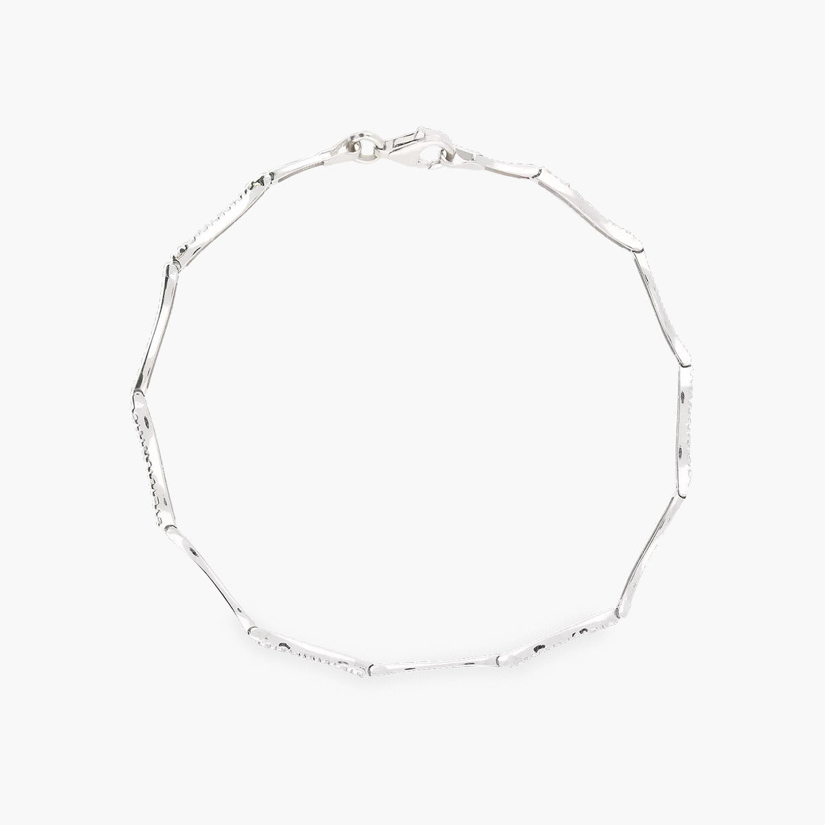 Pulsera de oro blanco 18K circonitas 19 cm