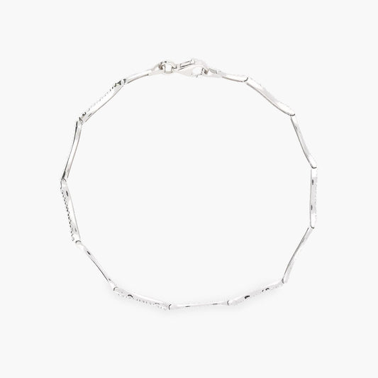 Pulsera de oro blanco 18K circonitas 19 cm