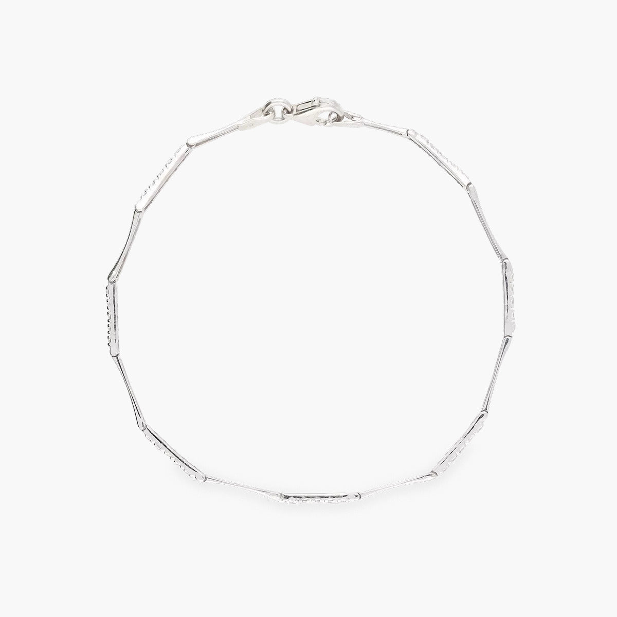 Pulsera de oro blanco 18K circonitas 19 cm