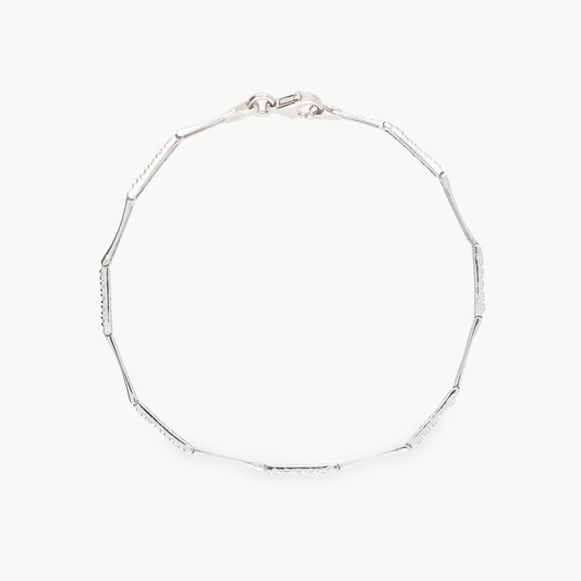 Pulsera de oro blanco 18K circonitas 19 cm