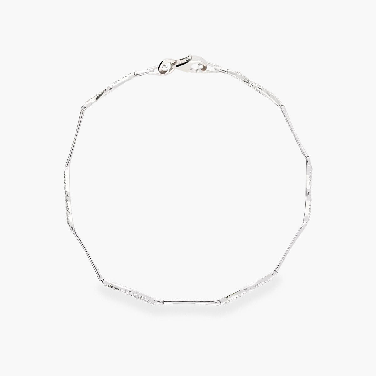 Pulsera de oro blanco 18K circonitas 19 cm