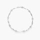 Pulsera de oro blanco 18K circonitas eslabón oval 19 cm