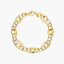 Pulsera de oro bicolor 18K eslabón anillas 20 cm