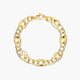 Pulsera de oro bicolor 18K eslabón anillas 20 cm