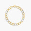 Pulsera de oro bicolor 18K eslabón anillas 19 cm