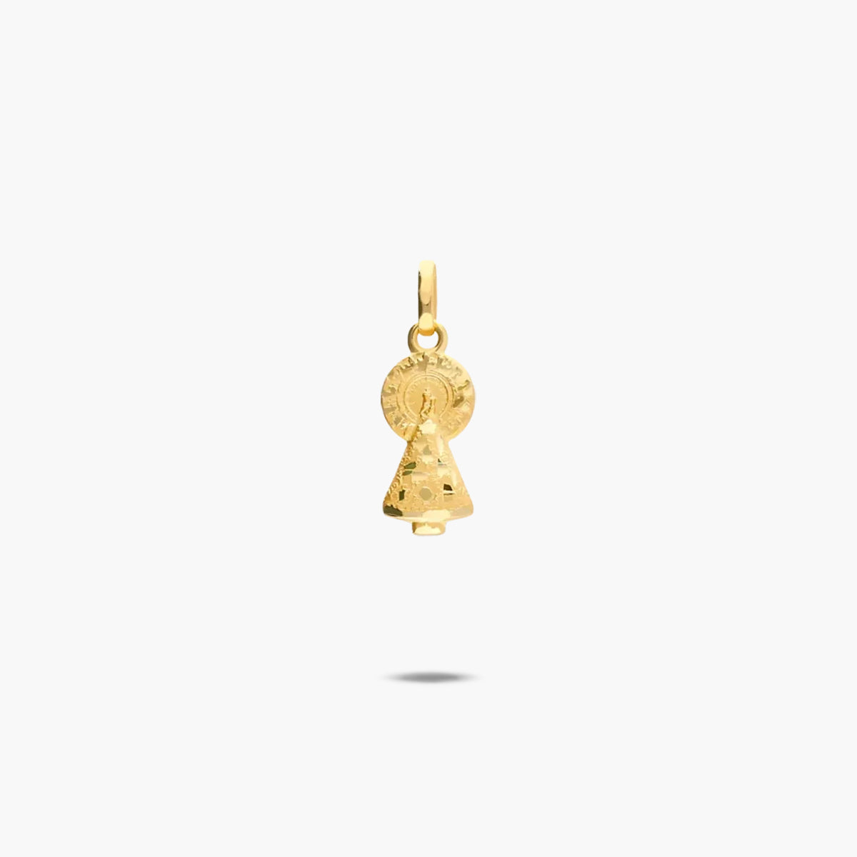 Medalla Virgen del Pilar con manto de oro 18K 16 mm