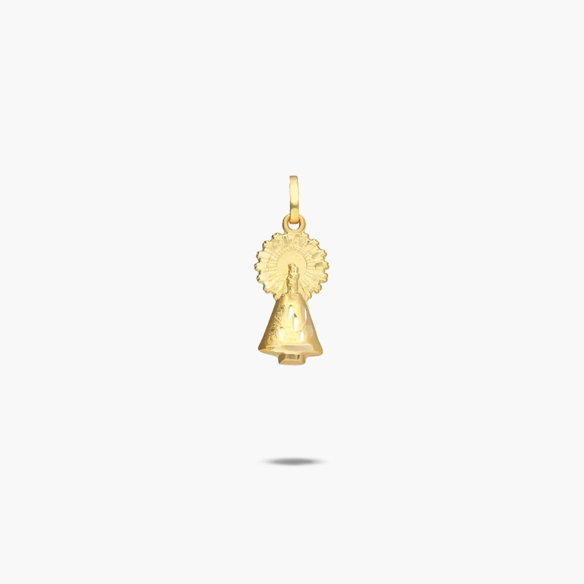 Medalla Virgen del Pilar con manto de oro 18K 18 mm