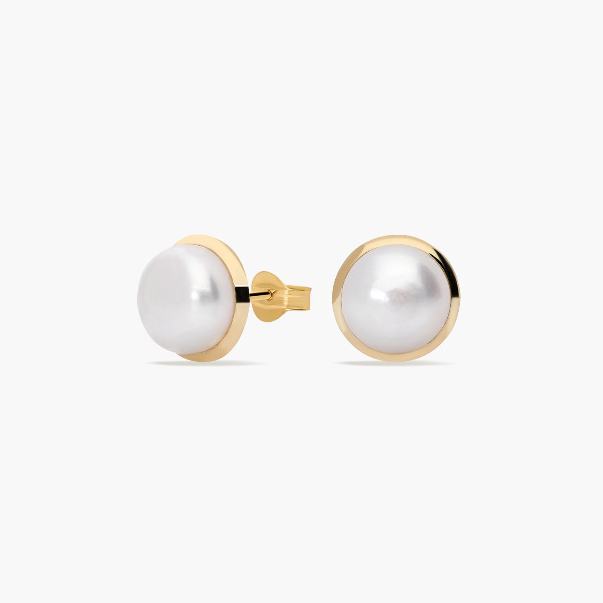Pendientes redondos de oro 18K con perlas 10 mm