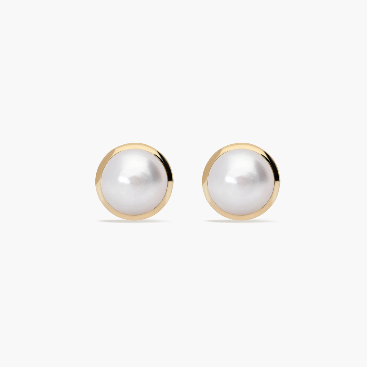 Pendientes redondos de oro 18K con perlas 10 mm