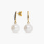 Pendientes largos de oro 18K con perlas 21 mm