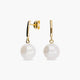 Pendientes largos de oro 18K con perlas 21 mm