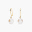 Pendientes largos de oro 18K con perlas 26 mm