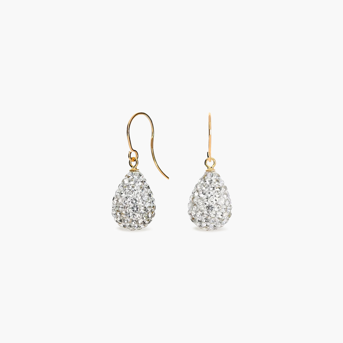 Pendientes largos de oro 18K circonitas en forma de lágrima 22 mm