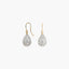 Pendientes largos de oro 18K circonitas en forma de lágrima 22 mm