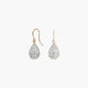 Pendientes largos de oro 18K circonitas en forma de lágrima 22 mm