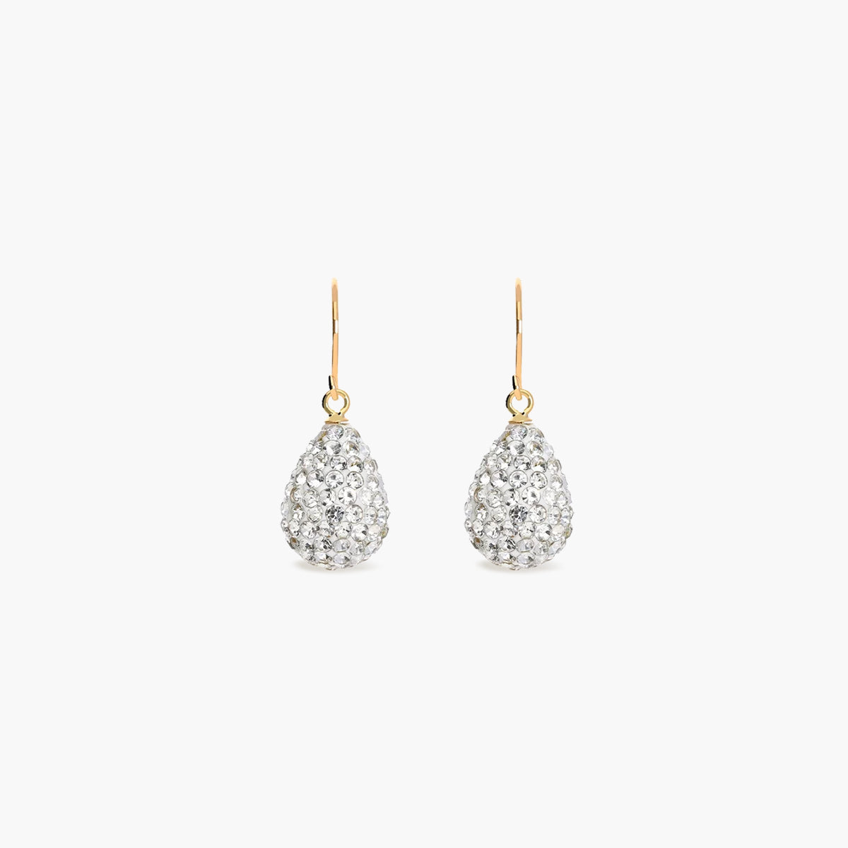 Pendientes largos de oro 18K circonitas en forma de lágrima 22 mm
