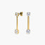 Pendientes largos de oro 18K circonitas 29 mm