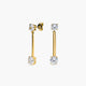 Pendientes largos de oro 18K circonitas 29 mm