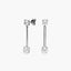 Pendientes largos de oro blanco 18K circonitas 27 mm