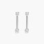 Pendientes largos de oro blanco 18K circonitas 27 mm