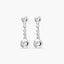 Pendientes largos de oro blanco 18K circonitas 24 mm